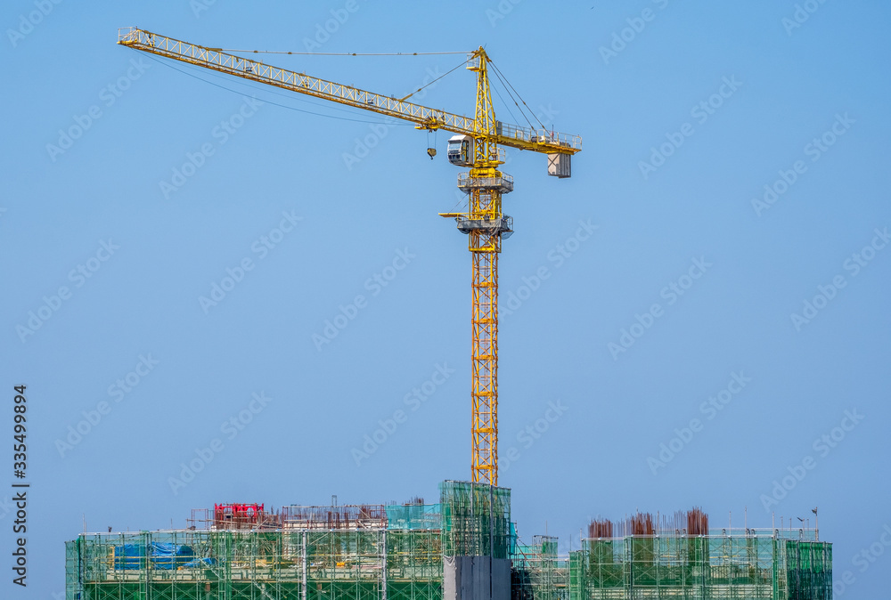 Construction crane on a building site in Colombo Sri Lanka
