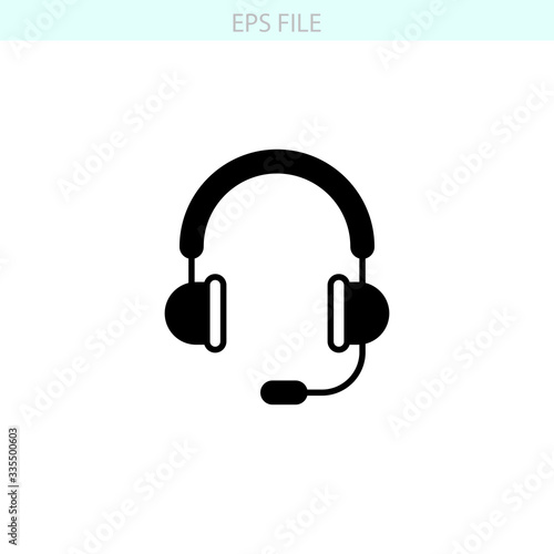 Support, headphone icon. EPS vector file