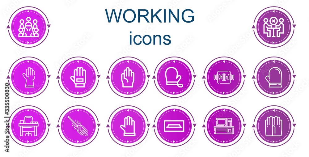 Editable 14 working icons for web and mobile Editable 14 working icons for web and mobile