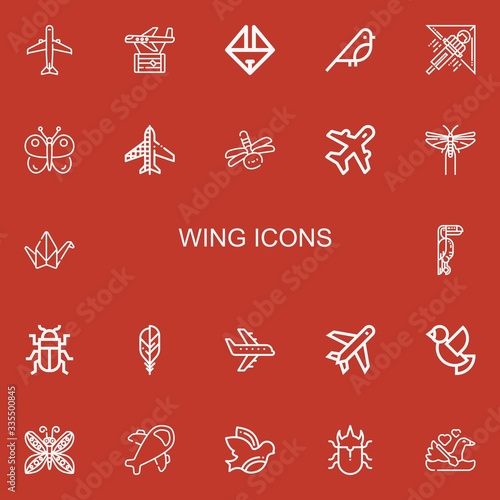 Editable 22 wing icons for web and mobile