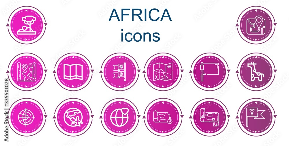 Editable 14 africa icons for web and mobile Editable 14 africa icons for web and mobile