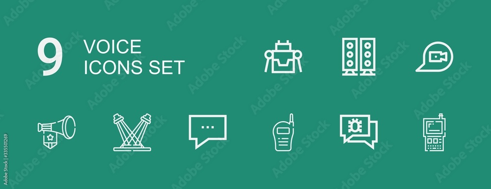 Editable 9 voice icons for web and mobile Editable 9 voice icons for web and mobile