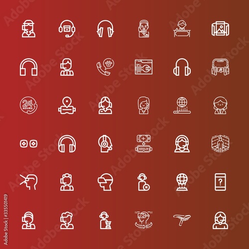 Editable 36 headset icons for web and mobile