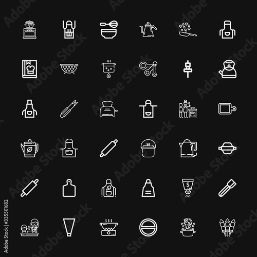 Editable 36 preparation icons for web and mobile