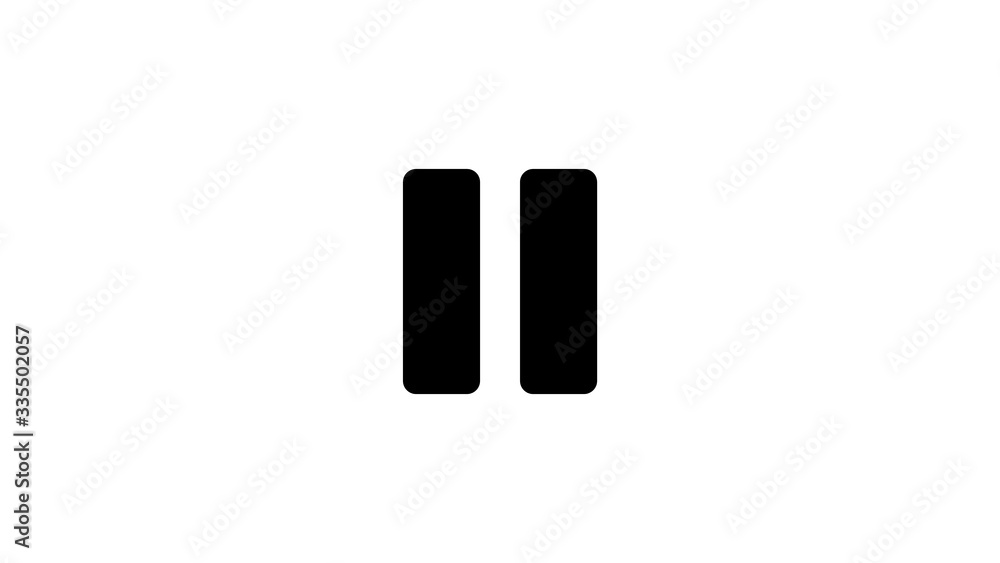Black pause sign on white blank background Black pause sign on white blank background