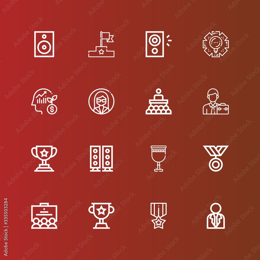 Editable 16 leader icons for web and mobile Editable 16 leader icons for web and mobile