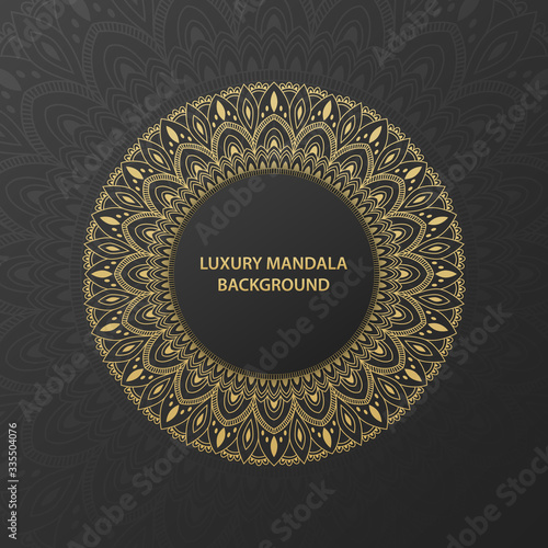 Luxury gold ornamental mandala background. Mandala with floral patterns. Vector illustration