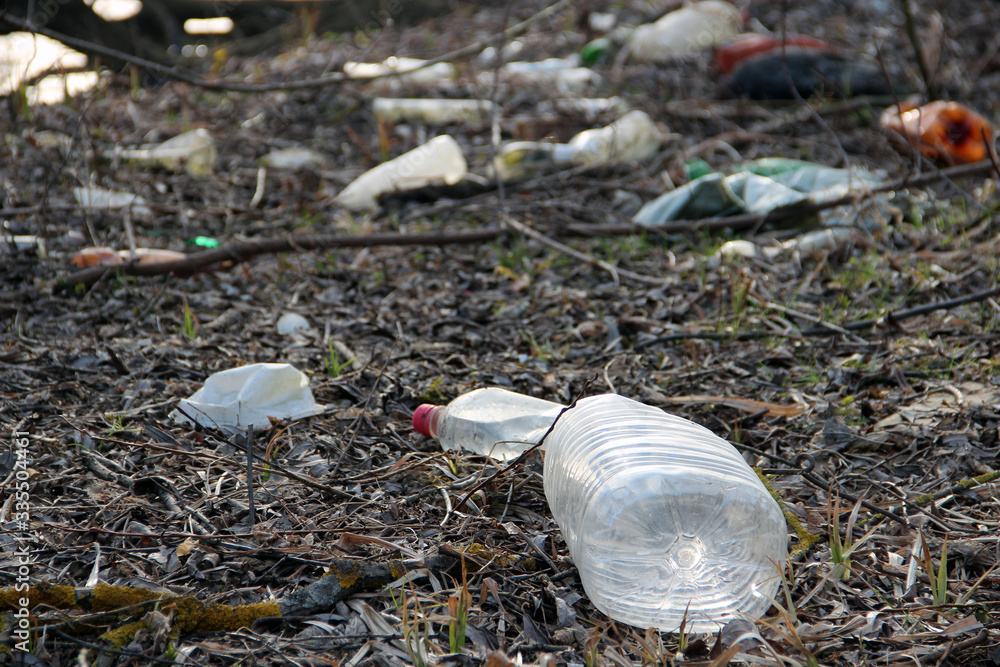 Obraz premium Garbage, trash in nature, an environmental issue