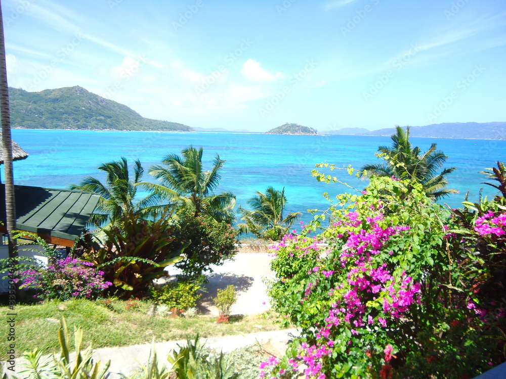 Vue sur le lagon Seychelles