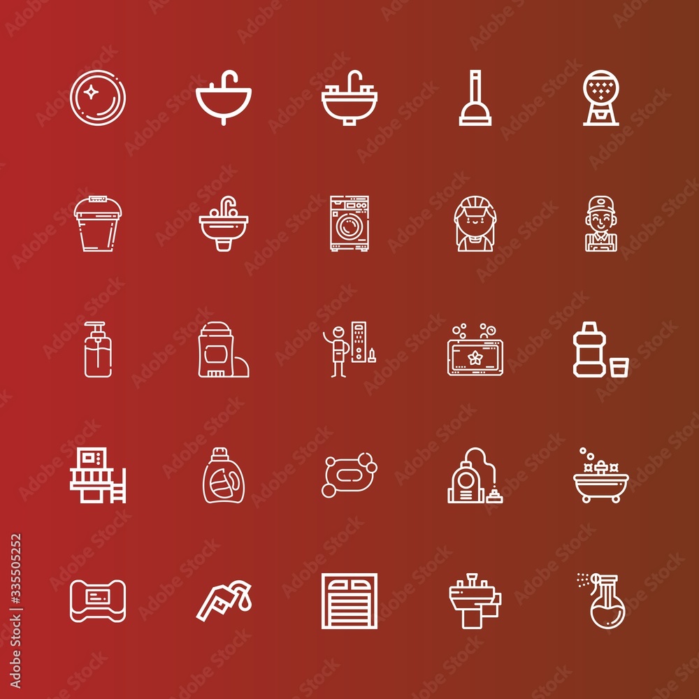 Editable 25 wash icons for web and mobile