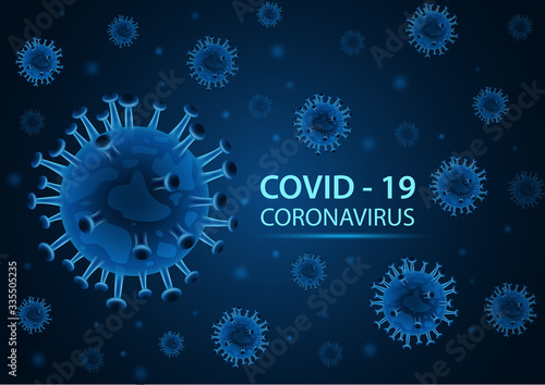 Novel coronavirus (2019-nCoV) on blue background. Vector illustration