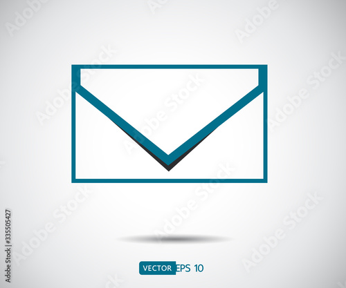 Envelope Mail icon Flat design style. Direct message, sms vector illustration