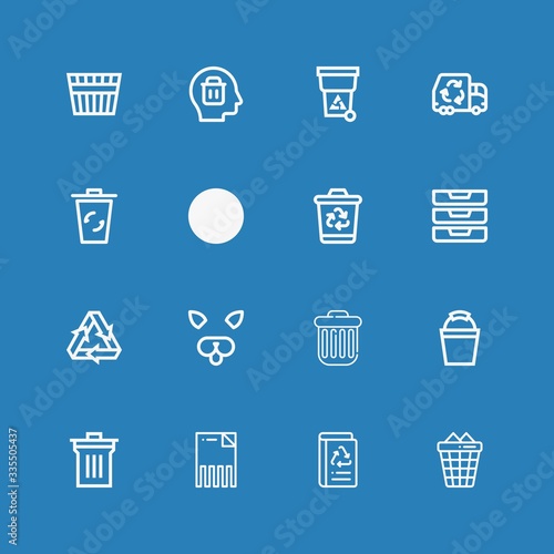 Editable 16 trash icons for web and mobile