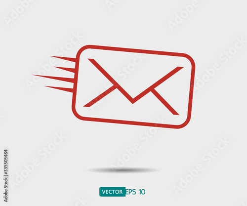 Envelope Mail icon Flat design style. Direct message, sms vector illustration