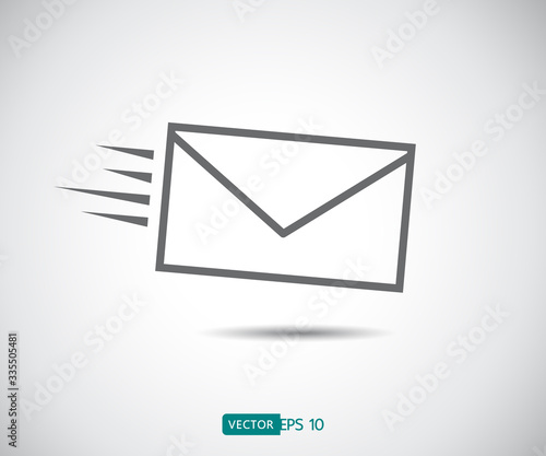 Envelope Mail icon Flat design style. Direct message, sms vector illustration