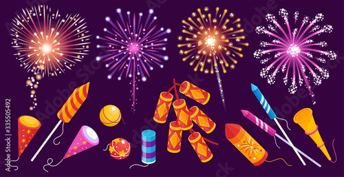 Firework Festive Isometric Set photo