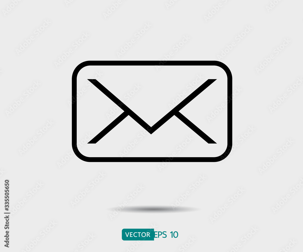 Envelope Mail icon Flat design style. Direct message, sms vector illustration Envelope Mail icon Flat design style. Direct message, sms vector illustration