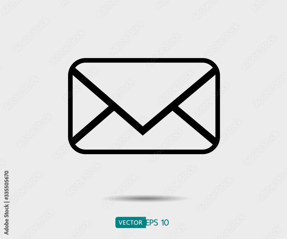 Envelope Mail icon Flat design style. Direct message, sms vector illustration Envelope Mail icon Flat design style. Direct message, sms vector illustration
