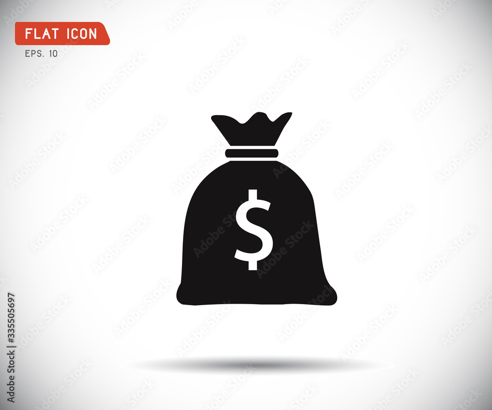 Money bag icon, Flat logo vector illustration Money bag icon, Flat logo vector illustration