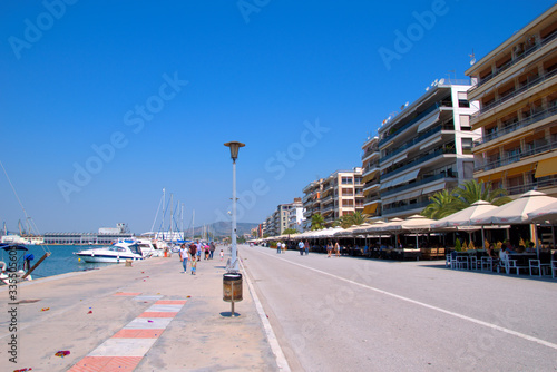 Greece  Volos 4 4 2020 Volos city   seafront in the morning snapshots of daily life  public buildings  university  monuments