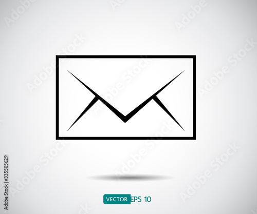 Envelope Mail icon Flat design style. Direct message, sms vector illustration