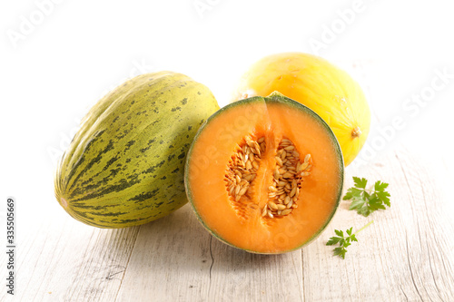 variety of melon- half of melon