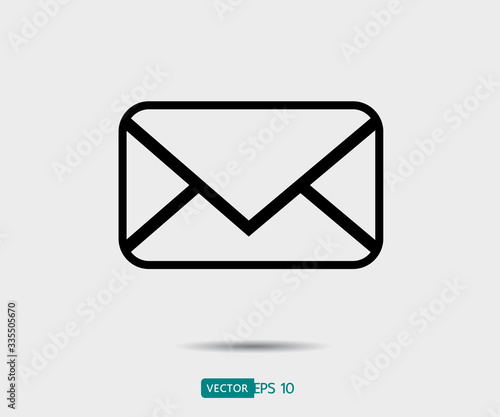 Envelope Mail icon Flat design style. Direct message, sms vector illustration