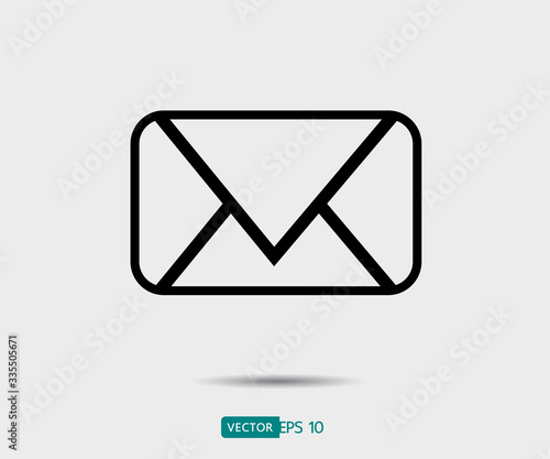 Envelope Mail icon Flat design style. Direct message, sms vector illustration