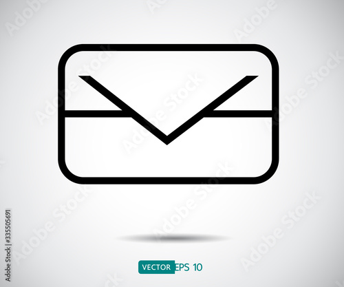 Envelope Mail icon Flat design style. Direct message, sms vector illustration