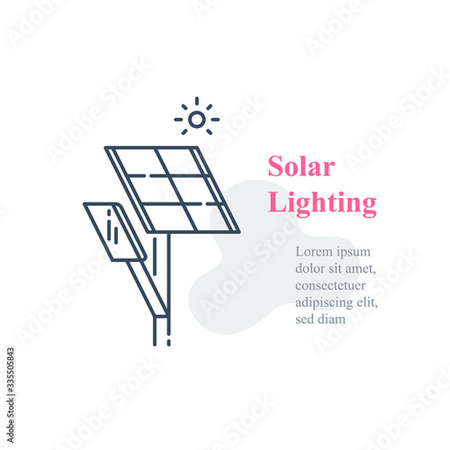 Solar panel lighting system, street lamp, energy efficient lantern, autonomous solution