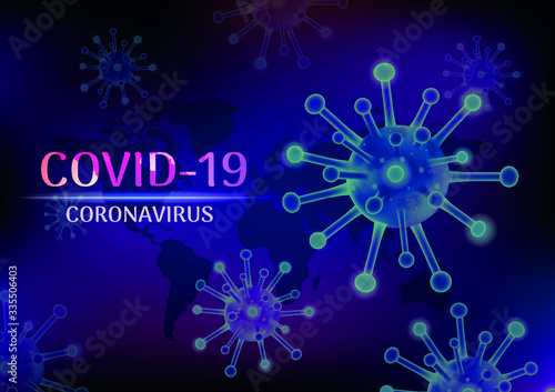 Covid-19. Human lungs. Sars disease, coronaviruses in the lung.COVID-19 Coronavirus outbreaking and Pandemic medical health risk concept.Vector illustration eps 10