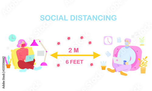 Social Distancing,keep the 2 meter distance.people to avoid spreading coronavirus