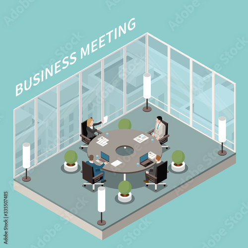 Meeting Room Isometric Composition 