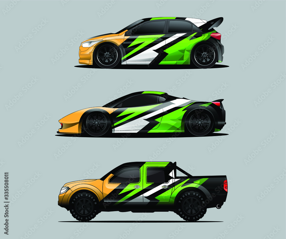 Car decal graphic wrap vector pack, abstract background Car decal graphic wrap vector pack, abstract background
