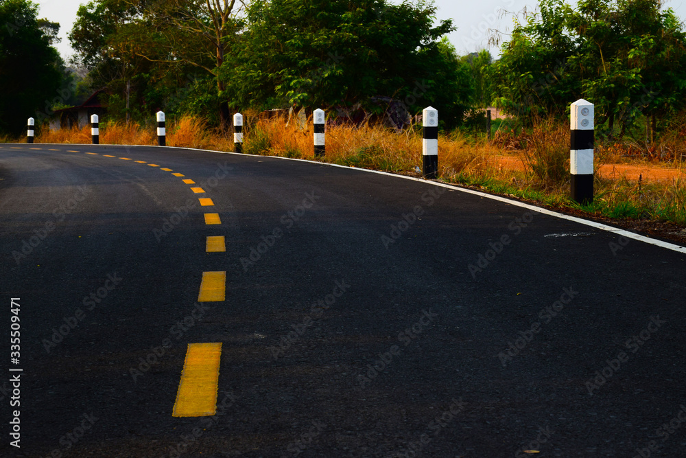 Fototapeta premium the lines traffic on the road for lane driving symbol with safty