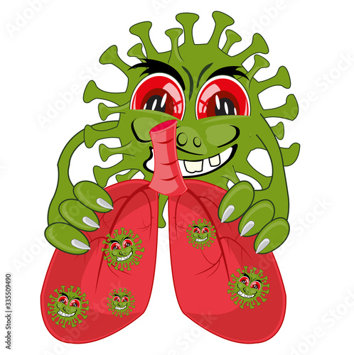 Internal organs of the person light struck infection coronavirus