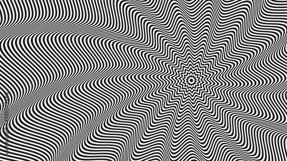 Op background. Abstract background. Hallucinations black and white lines. 