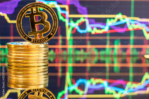 Bitcoin on the background of stock quotes