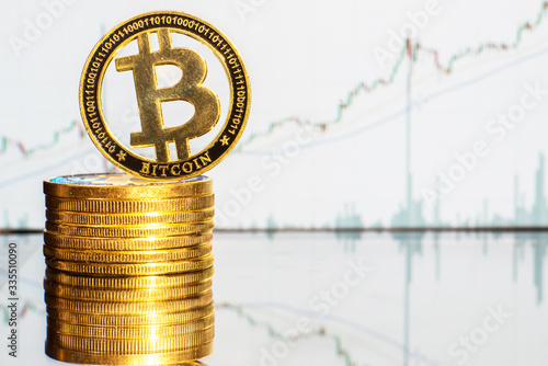 Bitcoin on the background of stock quotes