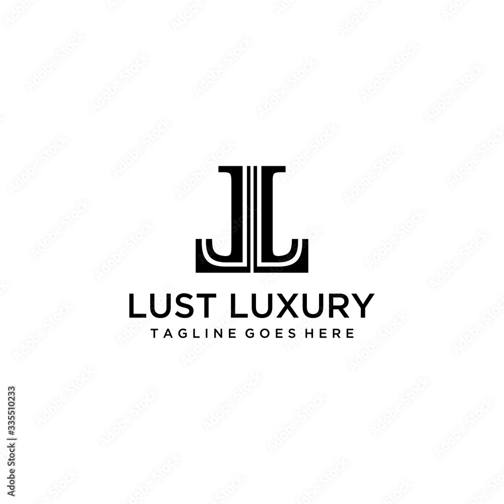 Creative Illustration modern L,L sign luxury logo design template