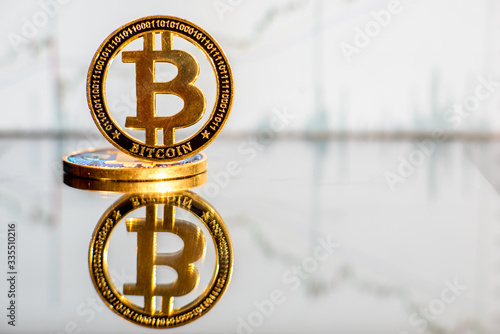 Bitcoin on the background of stock quotes