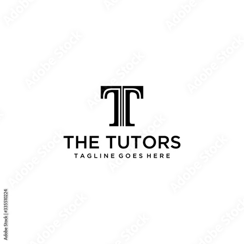 Creative Illustration modern T sign luxury logo design template