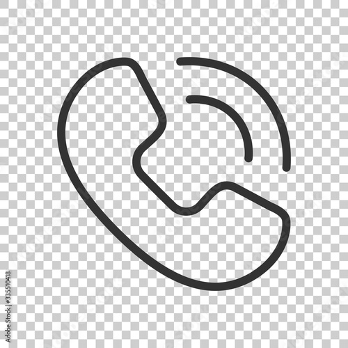 Mobile phone icon in flat style. Telephone talk vector illustration on white isolated background. Hotline contact business concept.