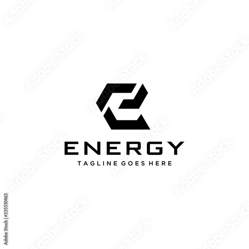 Creative Illustration modern E sign geometric logo design template © saifur