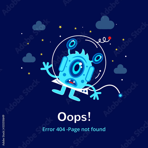 Error 404 page layout vector design.