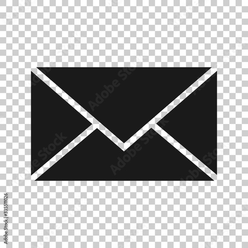 Email message icon in flat style. Mail document vector illustration on white isolated background. Message correspondence business concept.