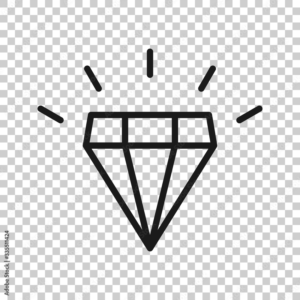 Diamond gem icon in flat style. Gemstone vector illustration on white isolated background. Jewelry brilliant business concept. Diamond gem icon in flat style. Gemstone vector illustration on white isolated background. Jewelry brilliant business concept.