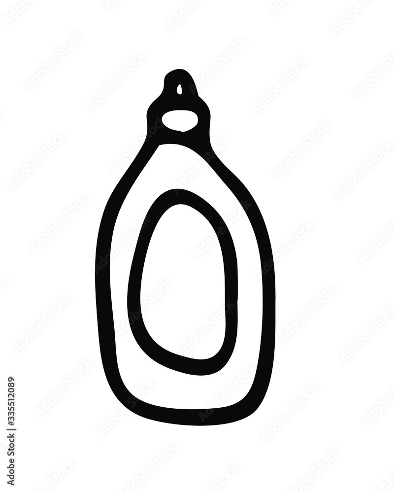 Hand drawn vector illustration with liquid soap or other detergent. Isolated on white background illustration with a hygienic theme for flyers, banners, booklets and other printed materials. Hand drawn vector illustration with liquid soap or other detergent. Isolated on white background illustration with a hygienic theme for flyers, banners, booklets and other printed materials.