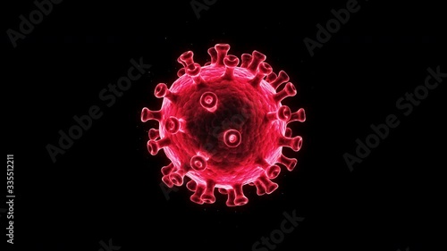 Microscopic of coronavirus covid-19 virus cell with alpha channel. photo