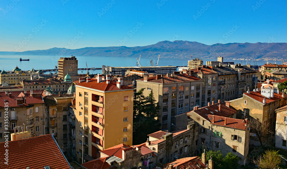 Residential building in the waterfront harbour area of Rijeka in the Primorje-Gorski Kotar county of Croatia
